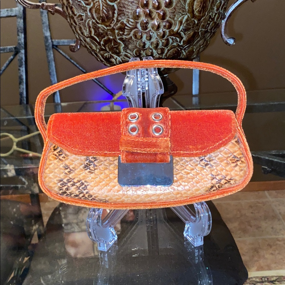 Vintage Glasses Case Orange and Brown Or Small Women's Bag❤️